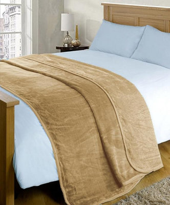 B&Q -  Deluxe Soft Faux Fur Mink Fleece Throw Blanket