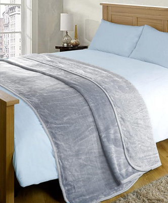 B&Q -  Deluxe Soft Faux Fur Mink Fleece Throw Blanket