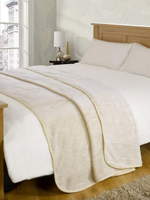Casabella Deluxe Soft Faux Fur Mink Fleece Throw Blanket