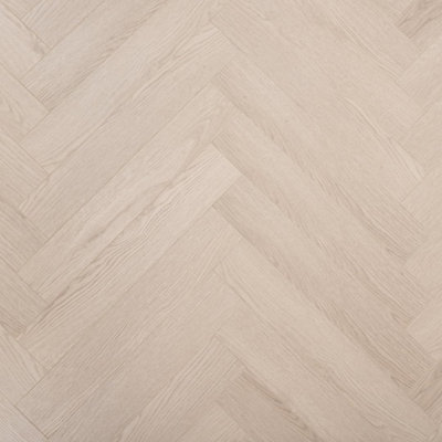 Underfoot Laminate Flooring Durable 8mm Thick HerringboneEasy Click FitWater-Resistant Laminate1.8M² Coverage Per Pack (Light Ash) from B&Q