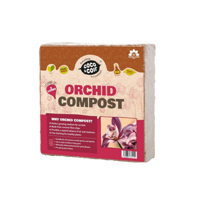 Coco & Coir Orchid Compost Brick Compact Potting Mix Makes 9L Peat Free Soil from B&Q