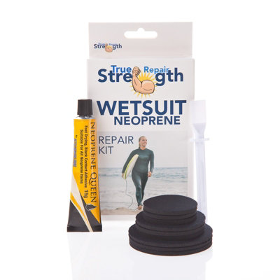 B&Q True Strength Wetsuit Neoprene Repair Kit Wetsuit Drysuit Fishing Wader Waterproof Neoprene Glue + 9 Patches