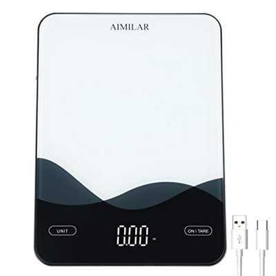  - Chargeable Digital Kitchen Food ScaleAimilar Led Display 22 Lb Weight Scales For Baking Cooking Usb C Rechargeable Ounces And