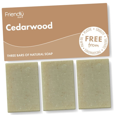 Friendly Soap - 3 Pack - Natural Soap - Cedarwood – 3 x 95g Vegan - Image 3