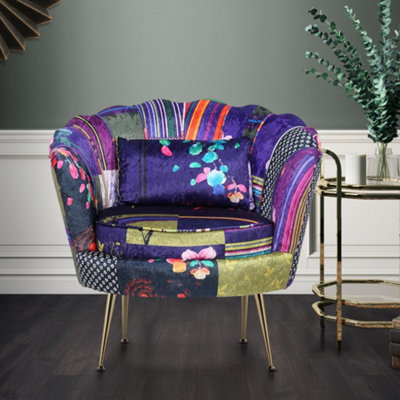 Fabric Patchwork Daisy Accent Chair from B&Q