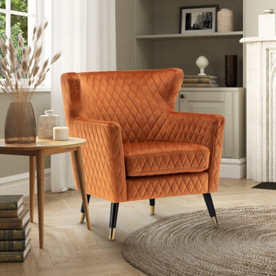 Velvet Orange Alessia Accent Chair from B&Q