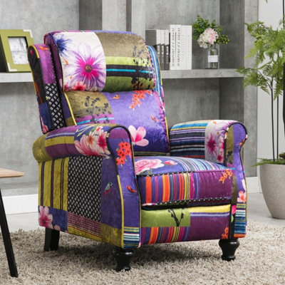 Fabric Patchwork Mary Manual Recliner Chair from B&Q