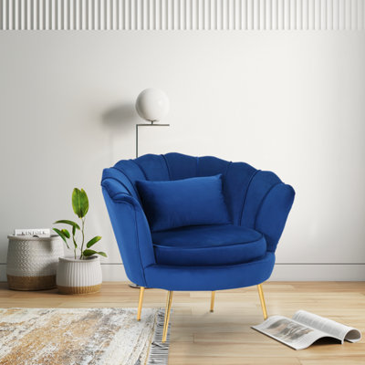 Velvet Blue Daisy Accent Chair from B&Q