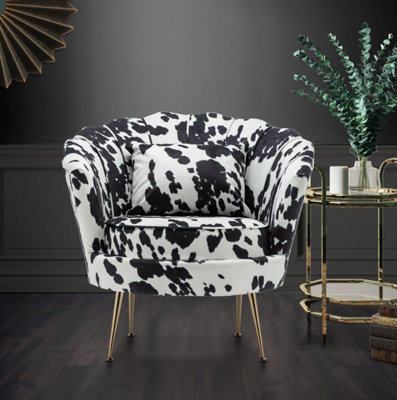 Fabric Cow Print Daisy Accent Chair from B&Q