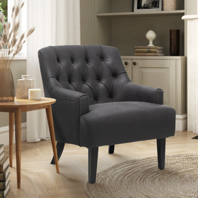 Faux Leather Suede Grey Lydia Accent Chair from B&Q