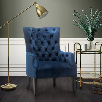Velvet Blue Gabriella Accent Chair from B&Q