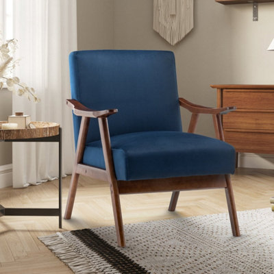 Velvet Blue Selma Accent Chair from B&Q
