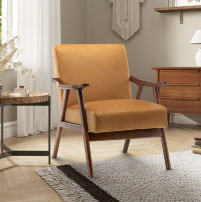 Velvet Gold Selma Accent Chair from B&Q
