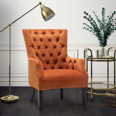 Velvet Orange Gabriella Accent Chair from B&Q