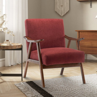 Fabric Cotton Burgundy Selma Accent Chair from B&Q