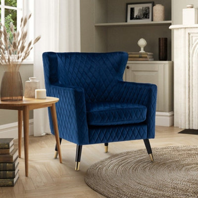 Velvet Blue Alessia Accent Chair from B&Q