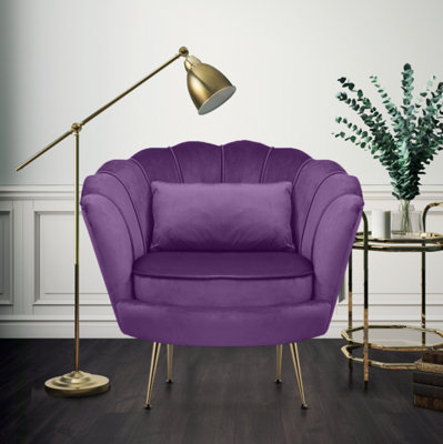 Velvet Purple Daisy Accent Chair from B&Q