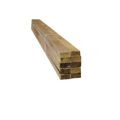 Snowdon Timber Reject Treated 2X1" Batten (T) 19mm (W) 38mm (L) 1.8MPack Of 10 from B&Q