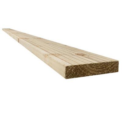 Snowdon Timber Treated Decking Board 10 Pack (L) 2.4M (W) 120Mm (T) 25Mm