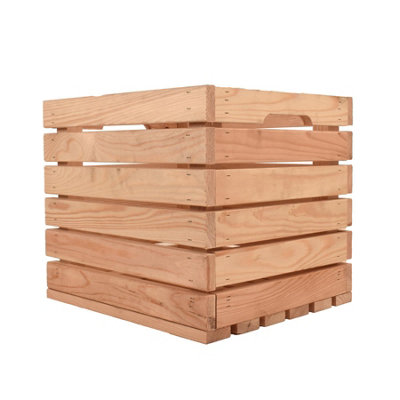 B&Q -  Natural Wooden Storage Crate (H) 32.5Cm (W) 33Cm (L) 37.5Cm