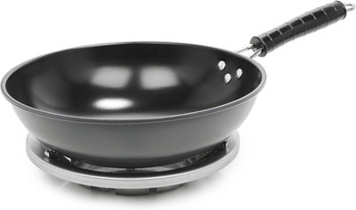 Homiu 30Cm Non-Stick WokDeep Stir Fry Carbon Steel PanInduction SafeHeat-Resistant Ribbed Handle from B&Q