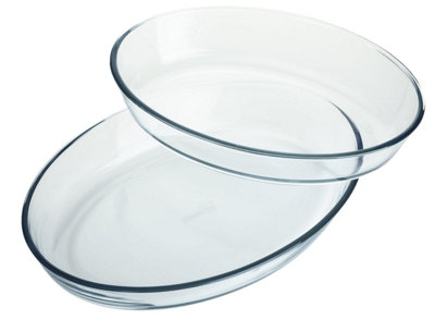 Homiu 2 Pc Glass Casserole Lasagne DishesBorosilicate Glass Baking SetImpact Resistant Oven Baking Cookware DishOval from B&Q