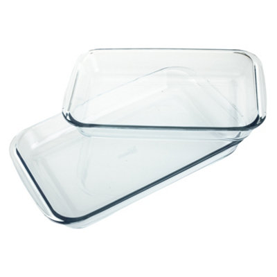 Homiu 2 Pc Glass Casserole Lasagne DishesBorosilicate Glass Baking SetStackable Oven DishMicrowave Safe Baking Dish from B&Q