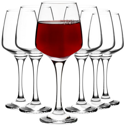 Homiu Large Wine Glasses Set Of 6 400Ml Florence Collection Dishwasher Safe Bpa Free Red