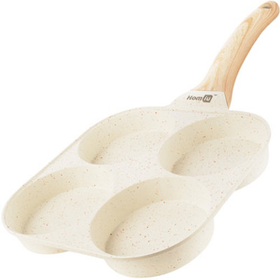 Homiu Non Stick Egg Frying Pan4 Cup OmelettePancake & Poached Egg Pan With Heat-Resistant HandleInduction Hob Compatible from B&Q