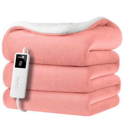 Homiu Electric Heated ThrowEnergy-Efficient Sherpa & Fleece Blanket9 Heat Settings & Timer Auto Shut-Off & Overheat Protection from B&Q