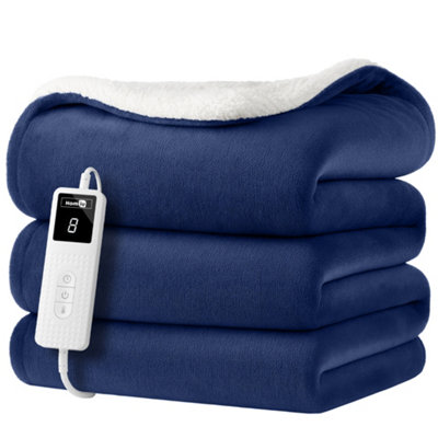 Homiu Electric Heated ThrowEnergy-Efficient Sherpa & Fleece Blanket9 Heat Settings & Timer Auto Shut-Off & Overheat Protection from B&Q