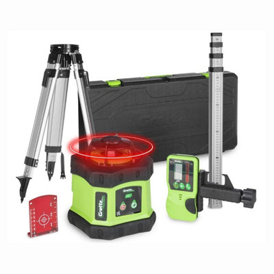 B&Q -  G60 Red Beam Rotary Laser Kit Inc Tripod 2M Staff And Receiver 400M Range