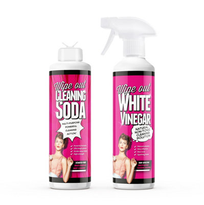 Wipeout - Baking Soda Bicarb & White Vinegar Spray - Powerful Household Cleaning Duo - (2X 500Ml)