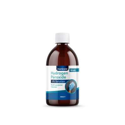 Monicare - Hydrogen Peroxide 3% -500Ml, Vols, Clear Multi-Purpose Cleaner Size 10