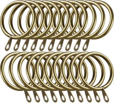 30mm Brass Colour Pole Curtain Rings With EyeletPack Of 24 from B&Q
