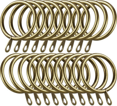 Homeelabador 30mm  Brass Colour Curtain Pole Rod Rings With EyeletPack Of 12 from B&Q
