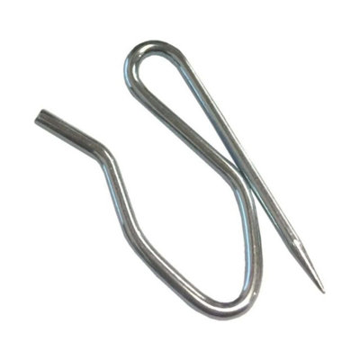Homeelabador 25Pk Deep Pinch Pleat Prong Galvanised Curtain Tape Hooks Metal Drapery Pins from B&Q