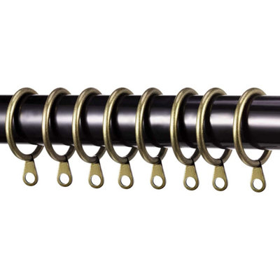 40mm Large Brass Colour Pole Curtain Rings With EyeletPack Of 12 from B&Q