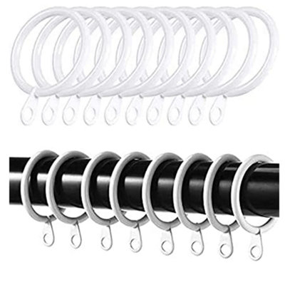 Homeelabador 45mm Extra Large White Colour Pole Curtain Rings With EyeletPack Of 24 from B&Q