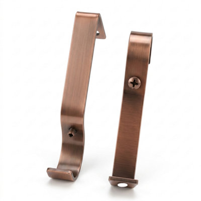 2X Copper Colour Heavy Duty Metal Curtain Pole Brackets 28mm Wall Support By Homeelabador from B&Q