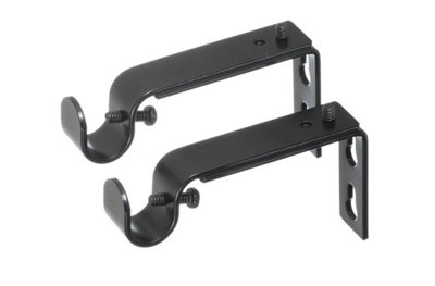 Homeelabador 2X Extendable Curtain Pole Brackets Black Colour To Fit 19mm Diameter Curtain Poles from B&Q