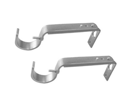 Homeelabador 2X Extendable Curtain Pole Brackets Silver Colour To Fit 19mm Diameter Curtain Poles from B&Q