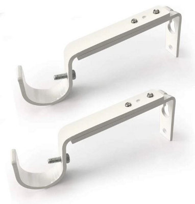 Homeelabador 2X Extendable Curtain Pole Brackets White Colour To Fit 28mm Diameter Curtain Poles from B&Q