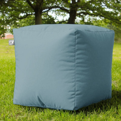 rucomfy Beanbags Rucomfy Indoor Or Outdoor Water Resistant Seafoam Cube Beanbag Footstool from B&Q