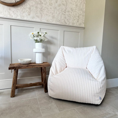 Rucomfy Beanbags Rucomfy Jumbo Cord Large Snuggle Chair Beanbag - Ivory
