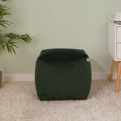 B&Q -  Rucomfy Velvet Cube Bean Bag PouffeSoft Stylish Comfortable Footstool