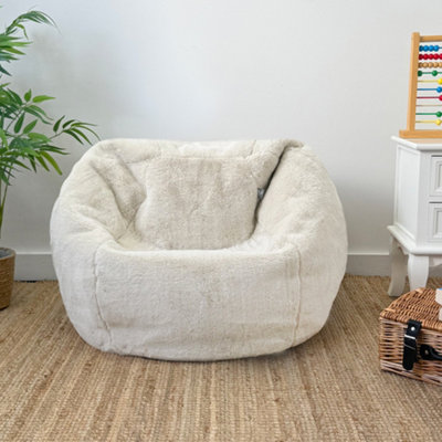 rucomfy Beanbags Rucomfy Slouchbag Kids Bean BagFaux FurLinen Bean Bag For Children from B&Q