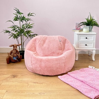 rucomfy Beanbags Rucomfy Slouchbag Kids Bean BagFaux FurPink Bean Bag For Children from B&Q