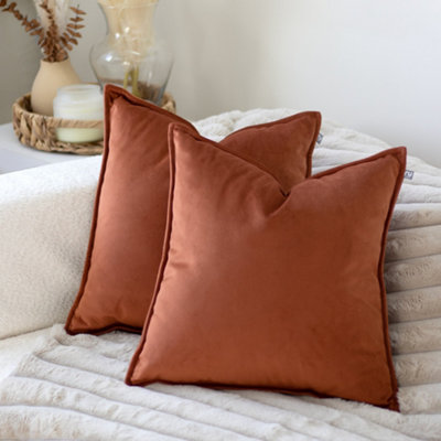 rucomfy Beanbags Rucomfy Velvet 45X45Cm CushionRust Soft Decorative Throw Pillow from B&Q