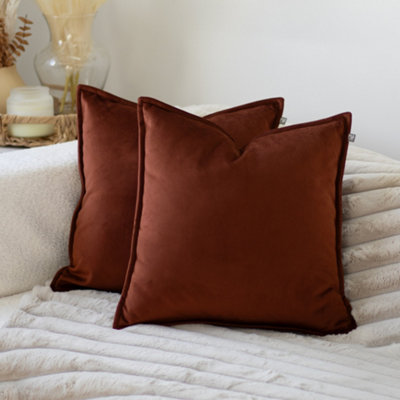 rucomfy Beanbags Rucomfy Velvet 45X45Cm CushionOxblood Soft Decorative Throw Pillow from B&Q